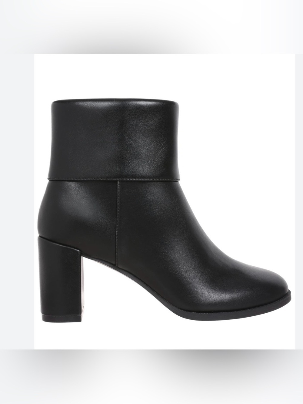 Style & Co. Black Leather Block Heel Ankle Boot
